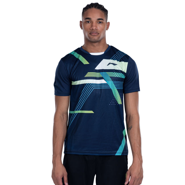 Sky Stripe Tee (india aale)-Navy