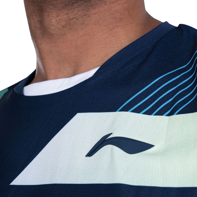 Sky Stripe Tee (india aale)-Navy