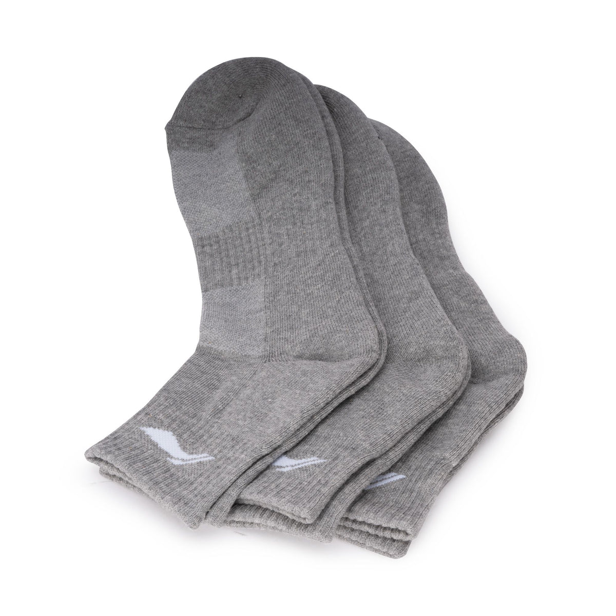 Cushioned Quarter Socks 3 Pairs (Grey)