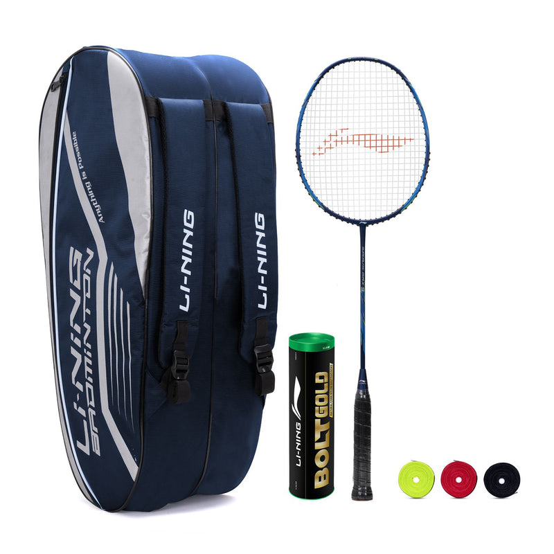 G-Force Superlite Max-9 - Complete Badminton Kit [NAVY/BLUE(STRUNG)][BG]
