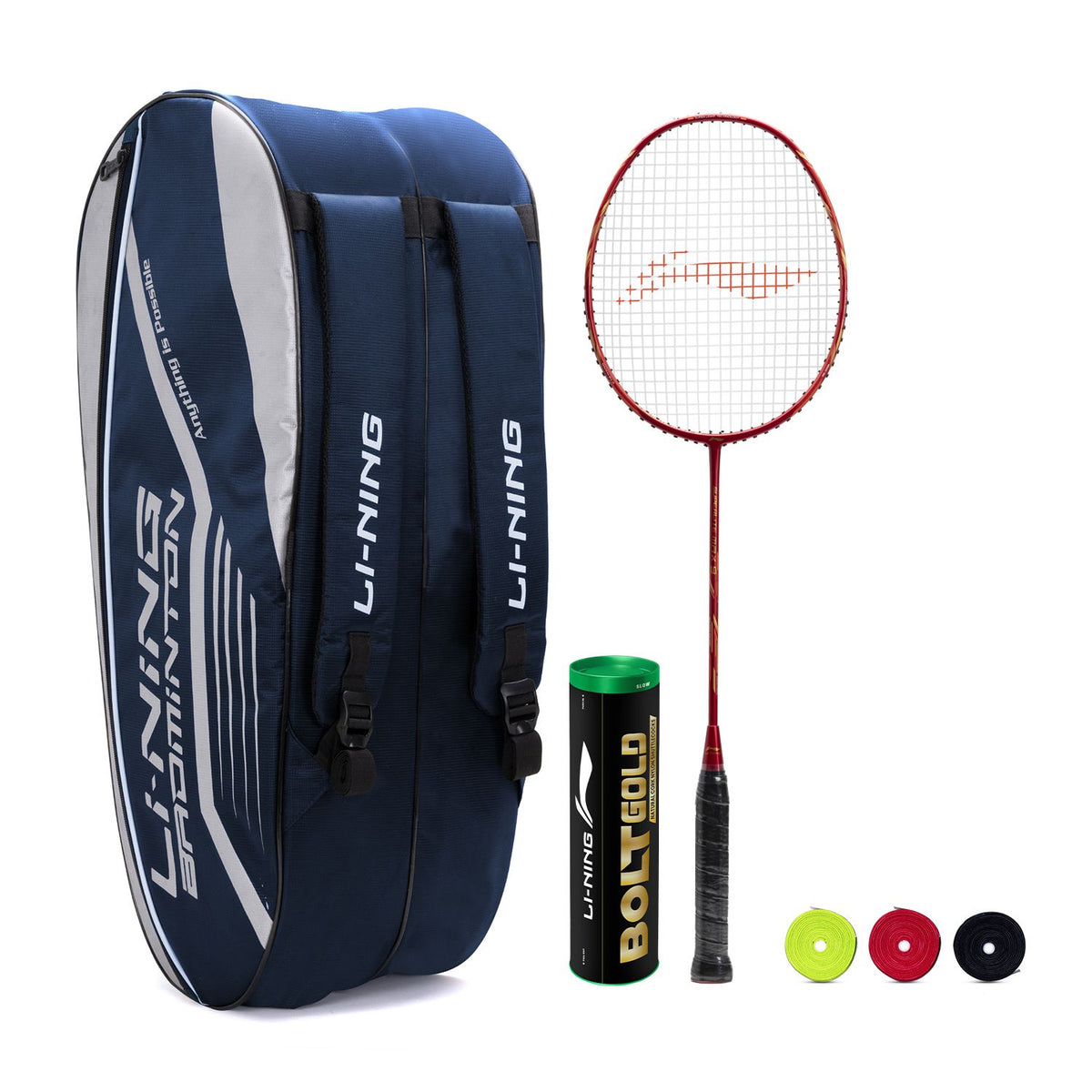 G-Force Superlite Max-9 - Complete Badminton Kit [RED/GOLD(STRUNG)][BG]