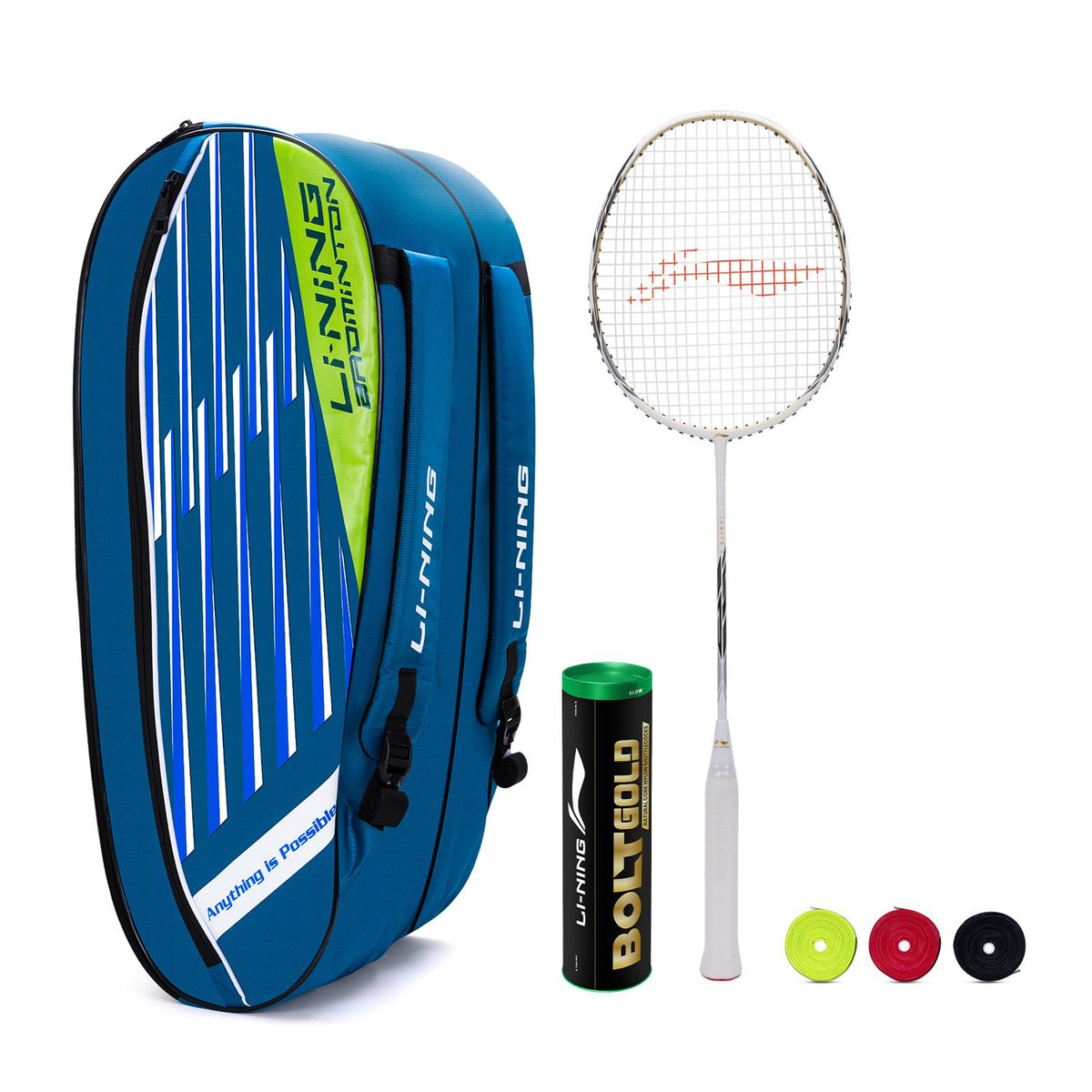 Ignite 7 - Complete Badminton Kit [White/Black(Strung)][BG]