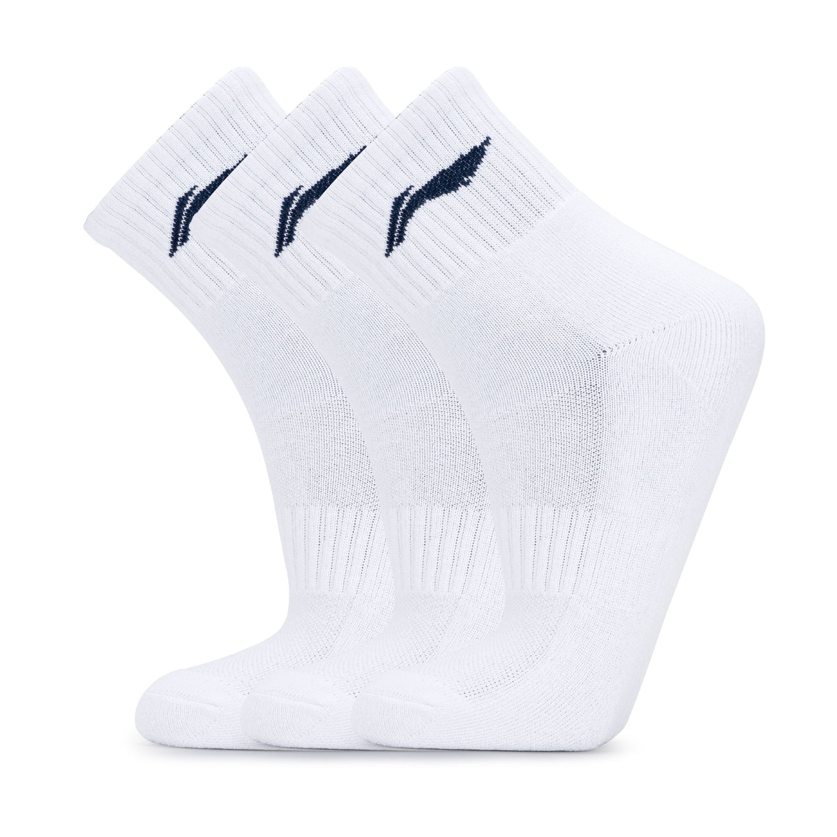 CUSHIONED QUARTER SOCKS 3 PAIRS - WHITE