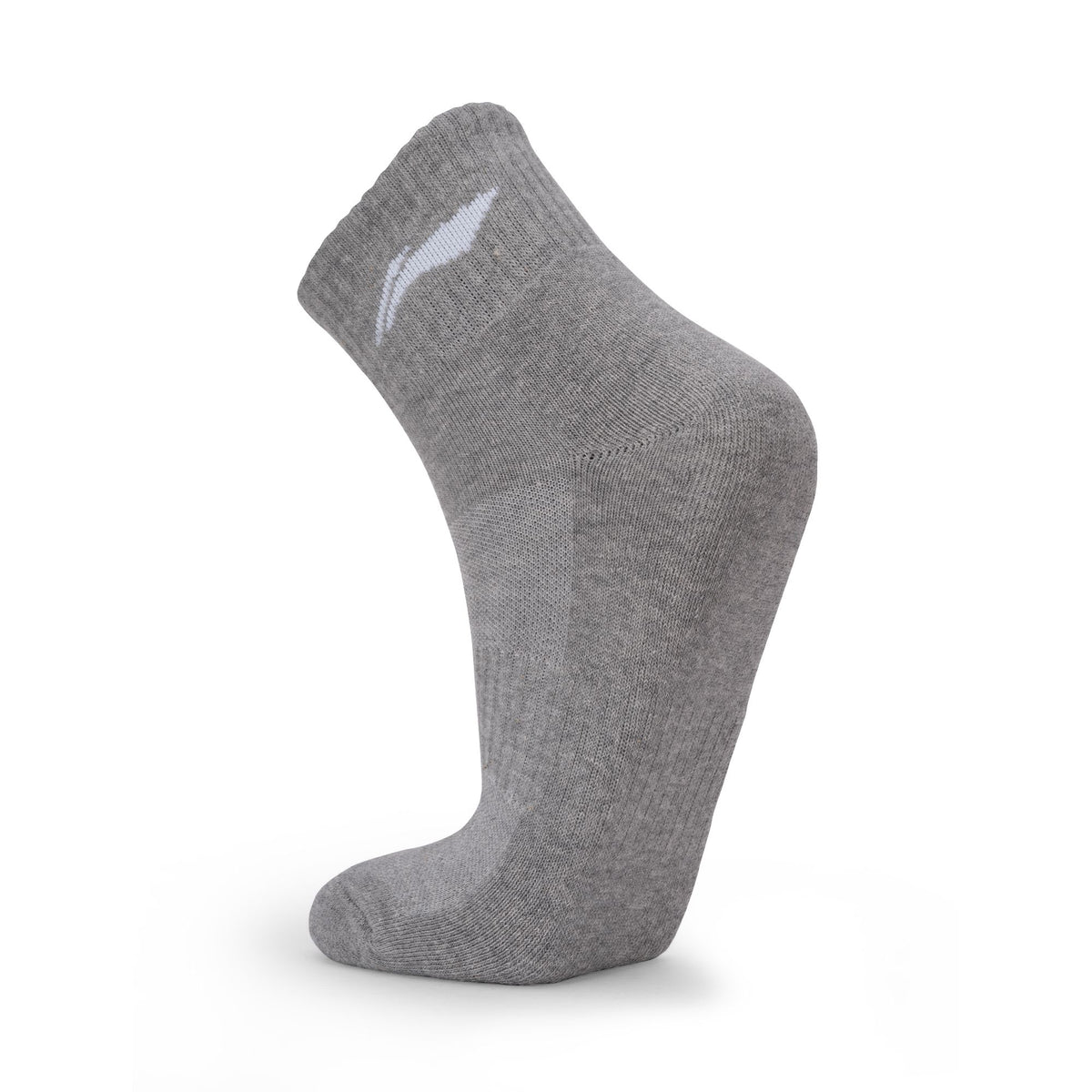 Cushioned Quarter Socks 3 Pairs (Black/Grey/Black)