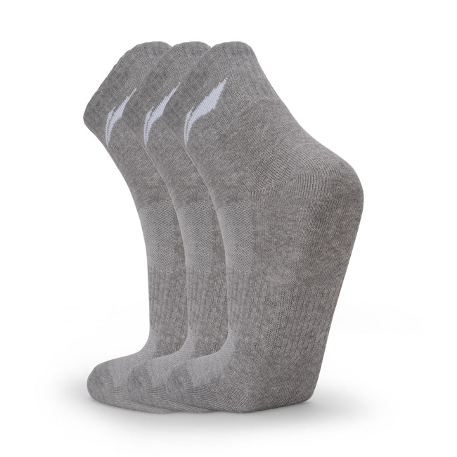 Cushioned Quarter Socks 3 Pairs (Grey)