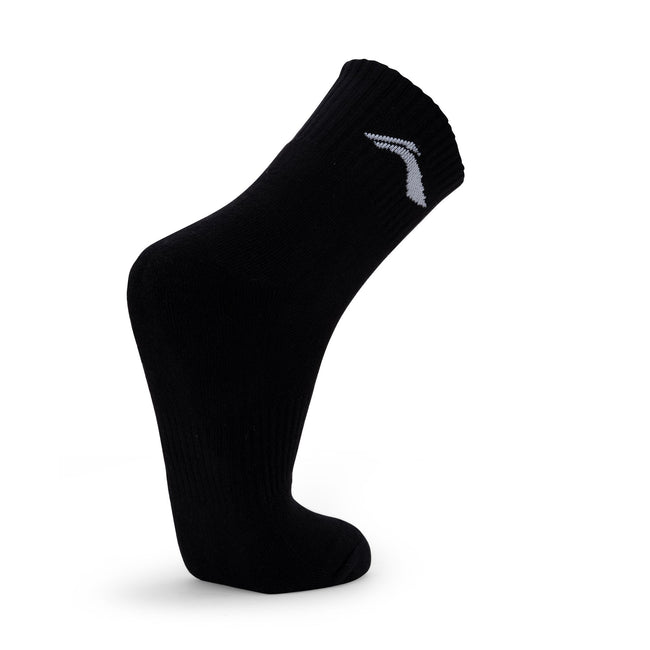 Cushioned Quarter Socks 3 Pairs (Black)