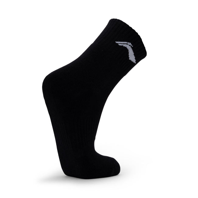Cushioned Quarter Socks 3 Pairs (Black/Grey/Black)