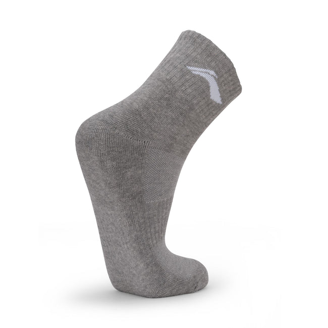 Cushioned Quarter Socks 3 Pairs (Grey)