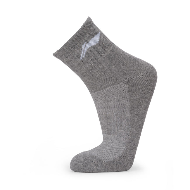 Cushioned Quarter Socks 3 Pairs (Black/Grey/Black)