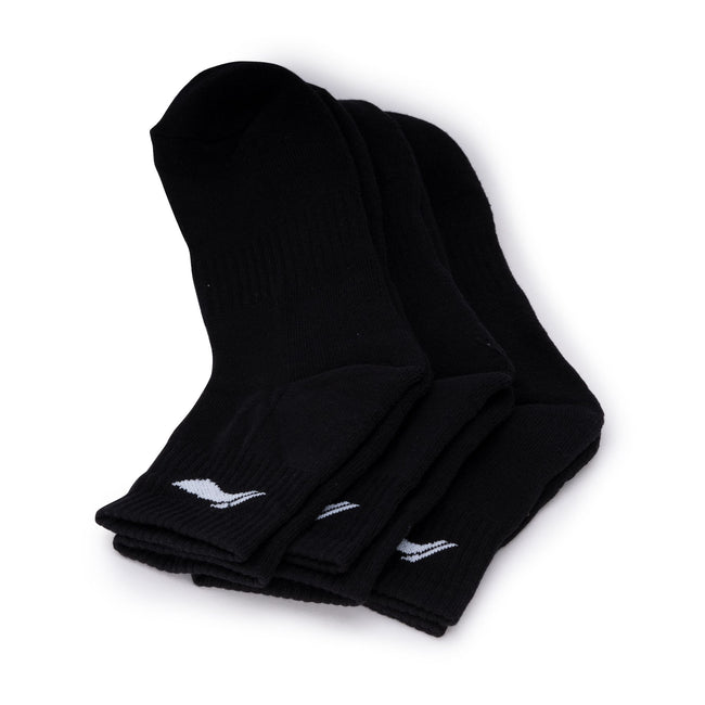 Cushioned Quarter Socks 3 Pairs (Black)