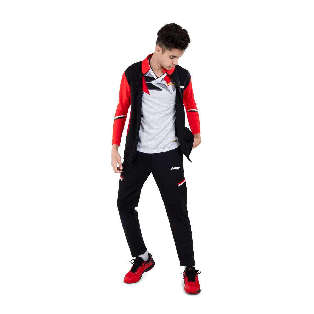 Classic Track Jackets [Jr] - Black/Red