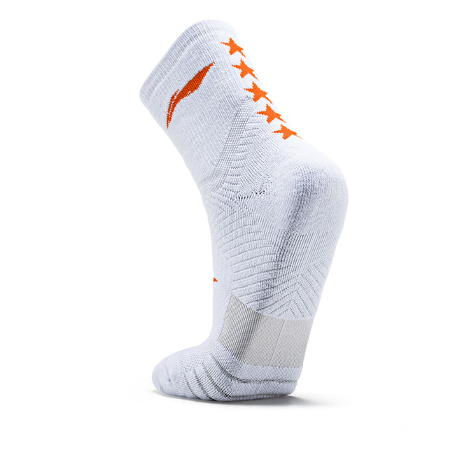 5 Star Socks - White/Neon Orange