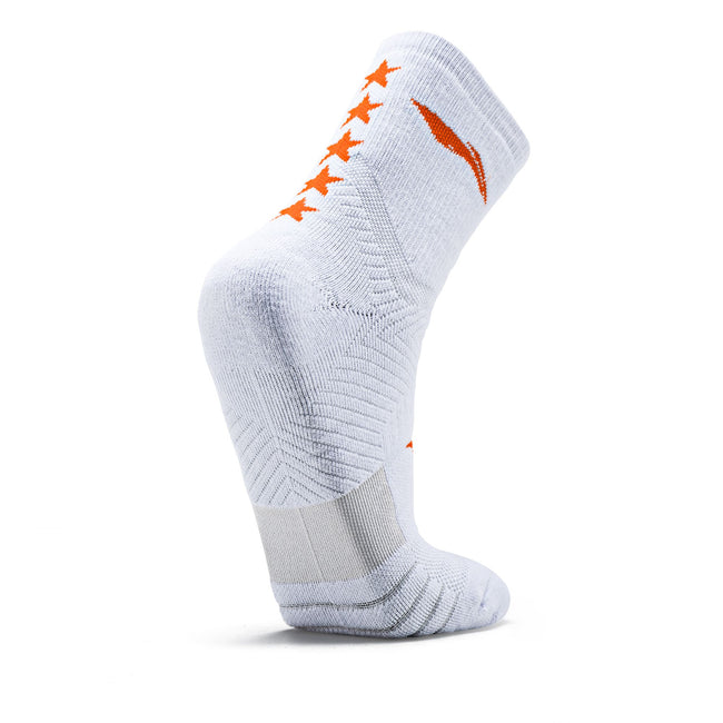 5 Star Socks - White/Neon Orange