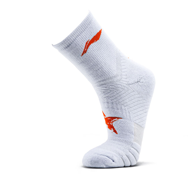 5 Star Socks - White/Neon Orange