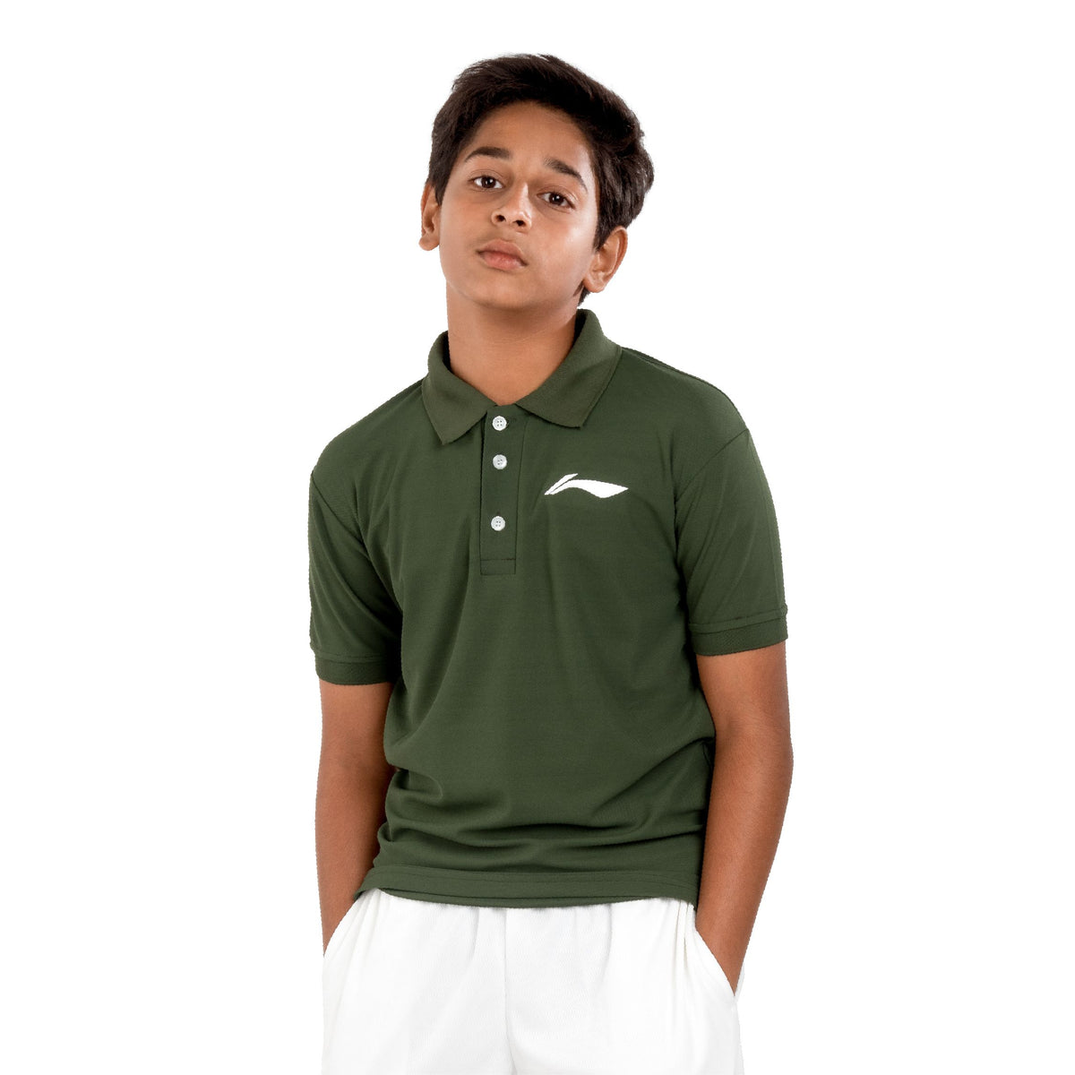 LN Solid Polo T-shirt [Jr] - Olive Green