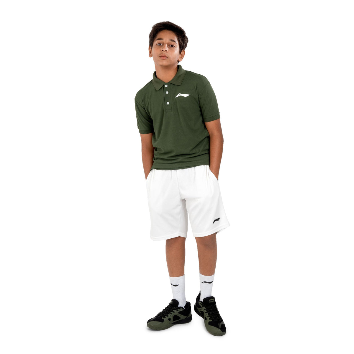 LN Solid Polo T-shirt [Jr] - Olive Green