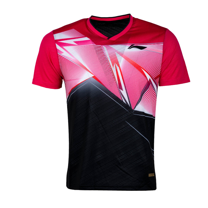 Triangulations T-shirt - Fushia/Black